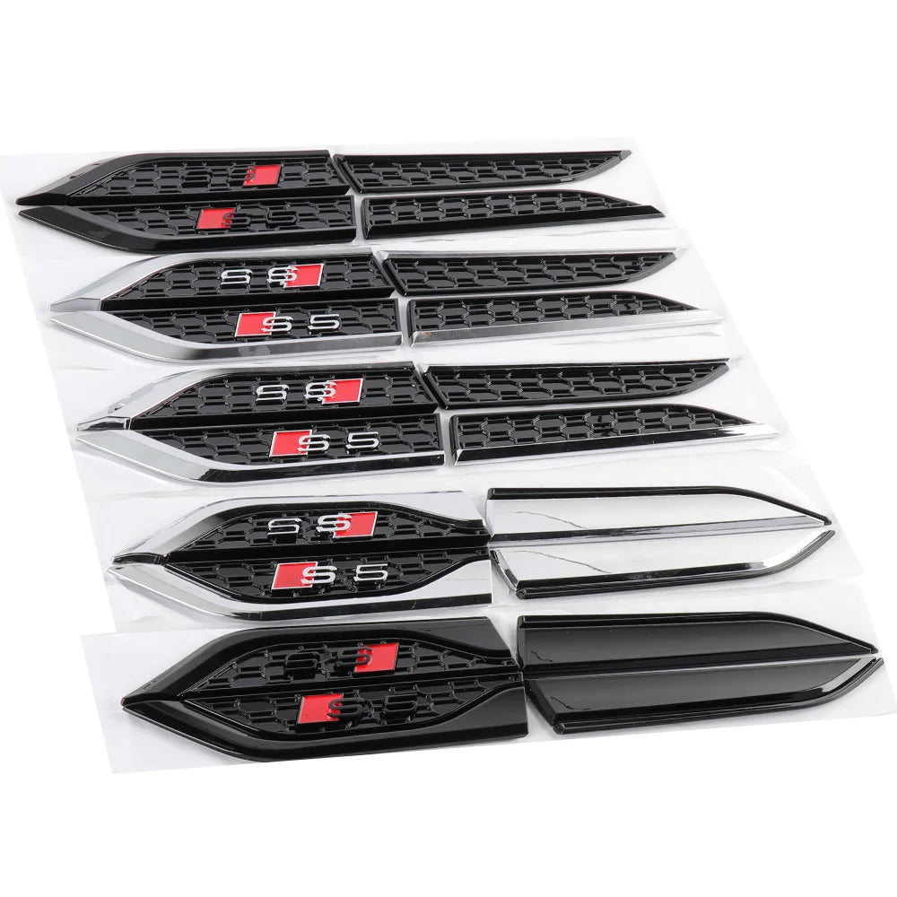 2pcs ABS Fender Emblem Stickers for Audi S-Line S5 RS5 A3 A4 A5 A6 A7