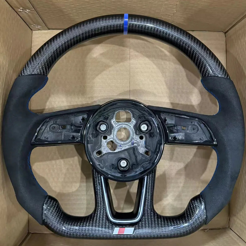 Audi A3 A4 A5 S3 S4 S5 B9 Carbon Fiber Alcantara Steering Wheel Base with S/RS Logo