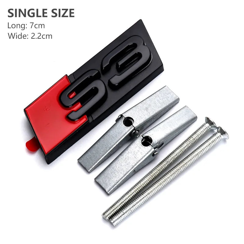 Chrome Black Honeycomb Grille Badge for Audi S Series