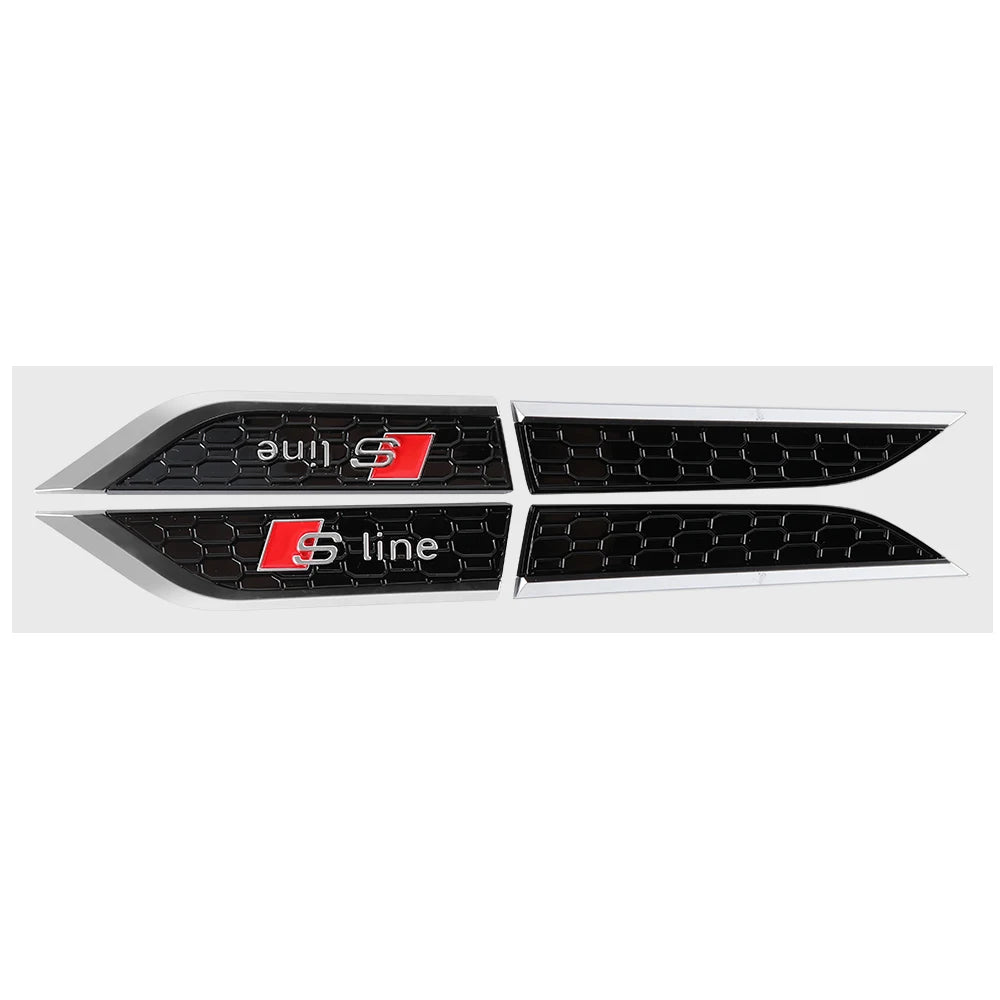 2pcs ABS Fender Emblem Stickers for Audi S-Line S5 RS5 A3 A4 A5 A6 A7