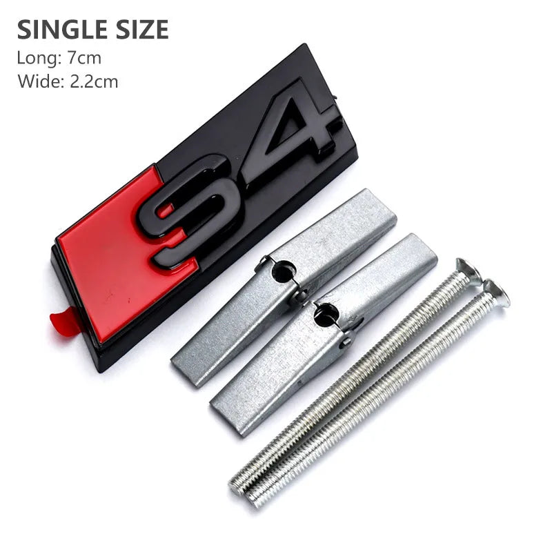 Chrome Black Honeycomb Grille Badge for Audi S Series