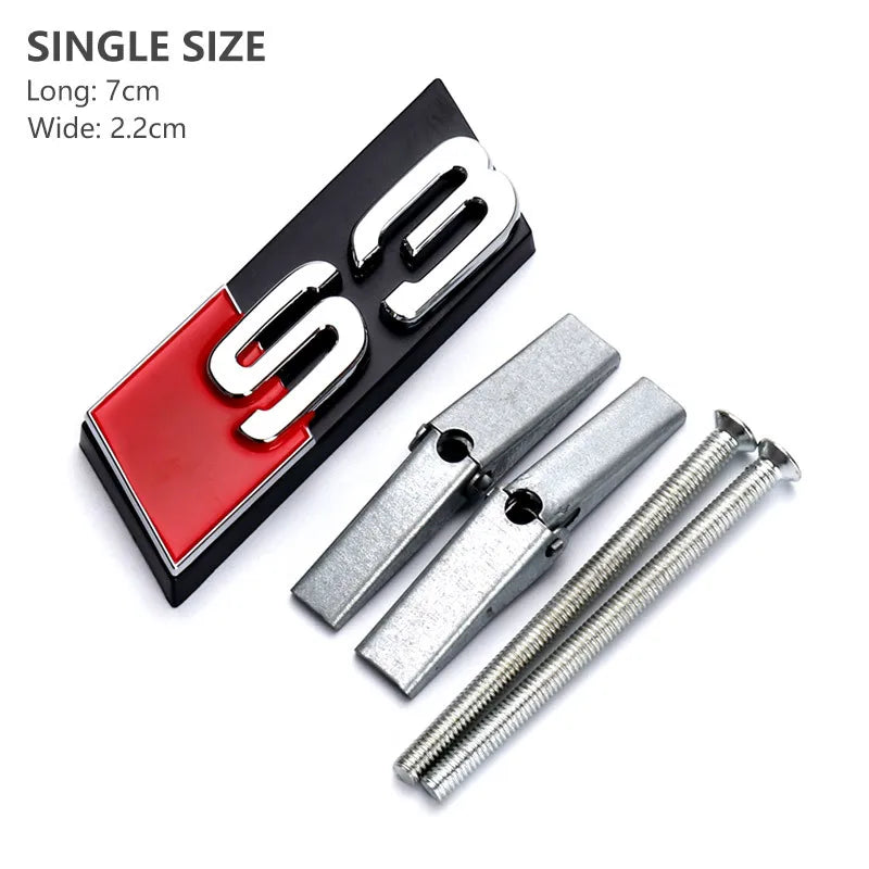 Chrome Black Honeycomb Grille Badge for Audi S Series