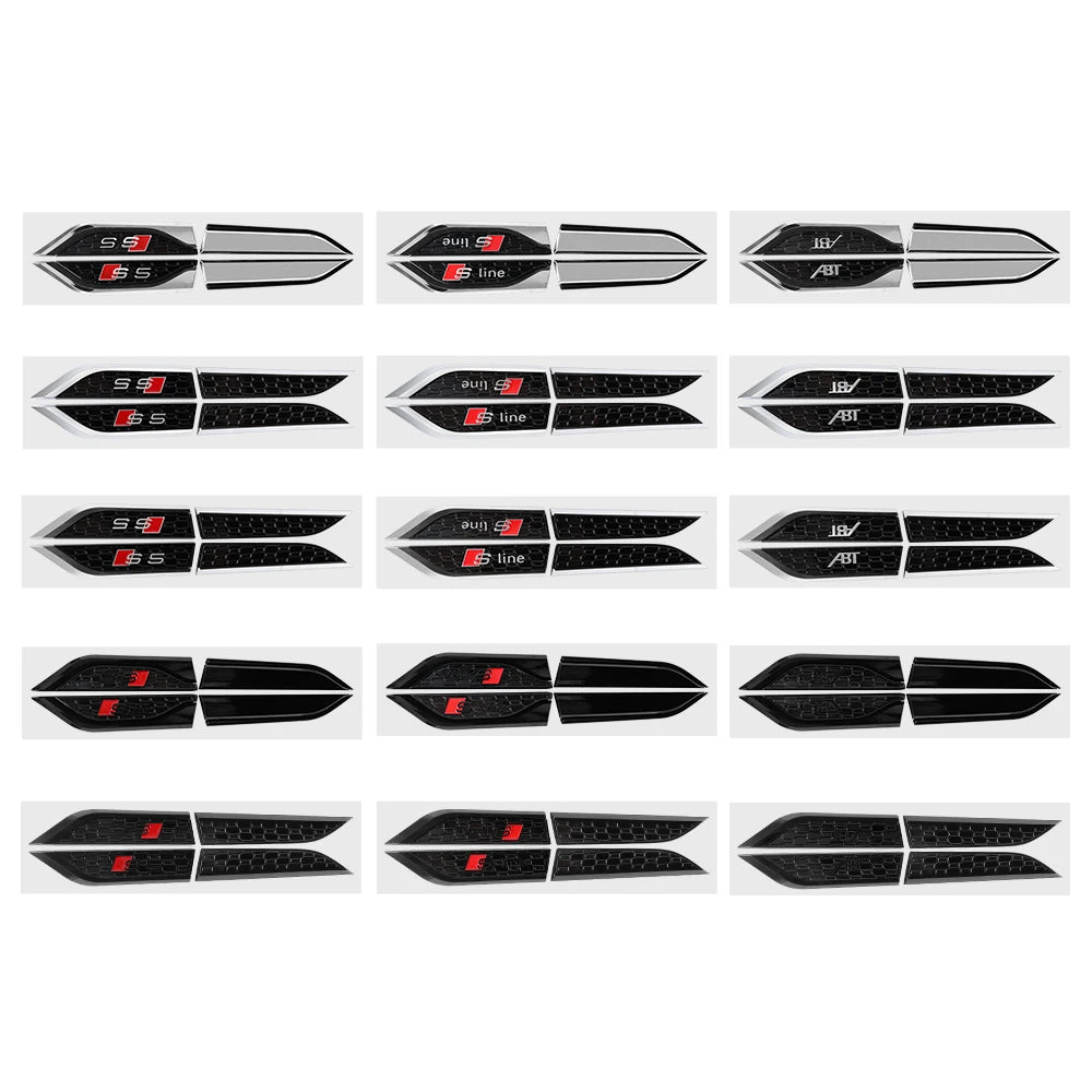 2pcs ABS Fender Emblem Stickers for Audi S-Line S5 RS5 A3 A4 A5 A6 A7