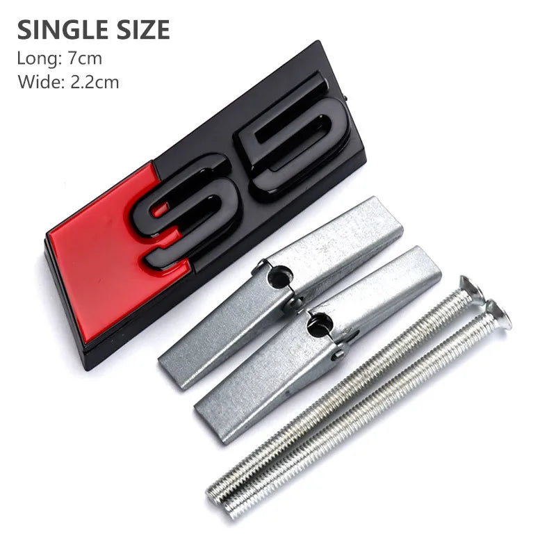 Chrome Black Honeycomb Grille Badge for Audi S Series