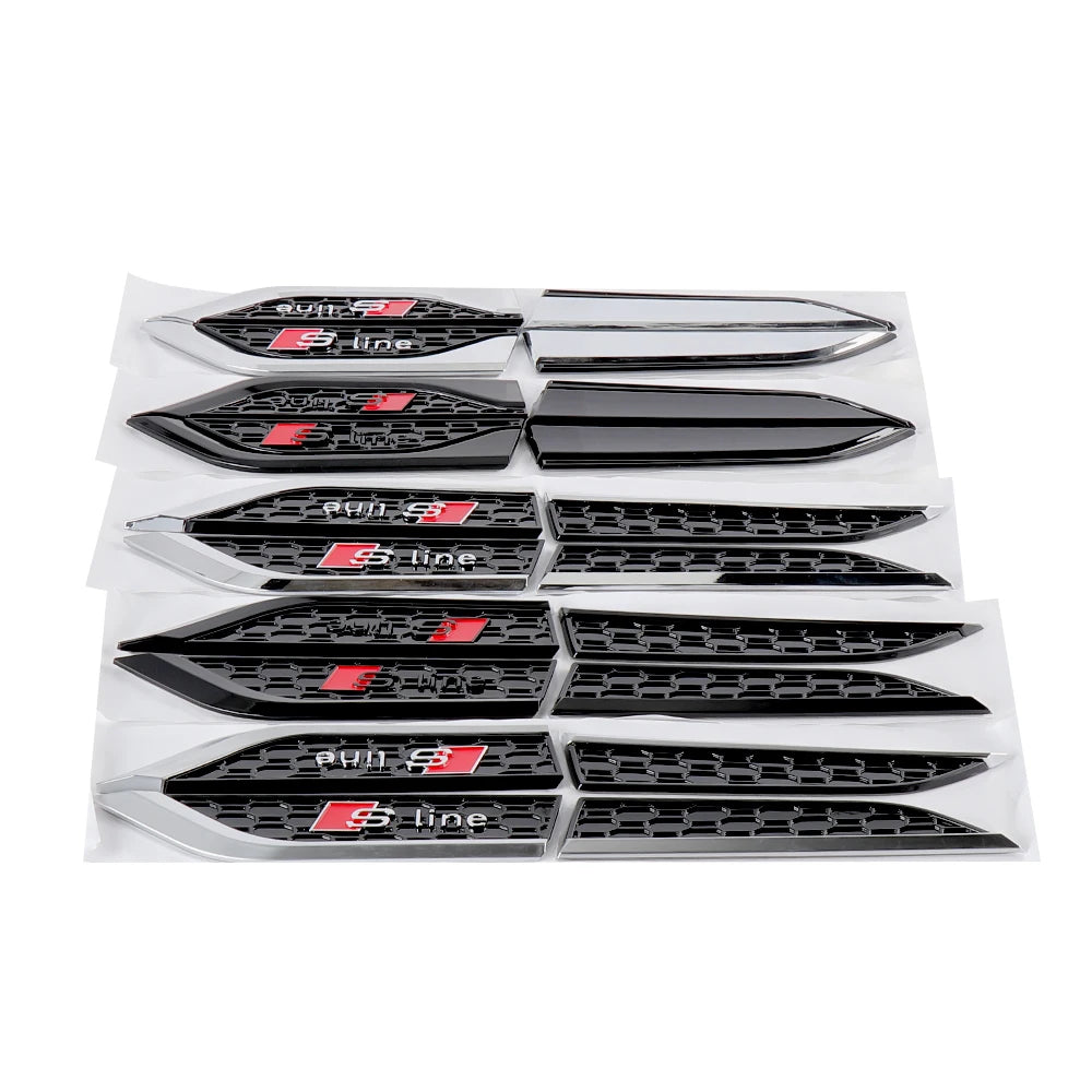 2pcs ABS Fender Emblem Stickers for Audi S-Line S5 RS5 A3 A4 A5 A6 A7