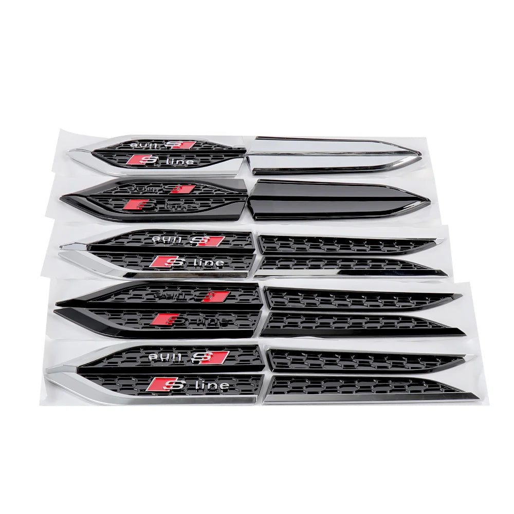 2pcs ABS Fender Emblem Stickers for Audi S-Line S5 RS5 A3 A4 A5 A6 A7