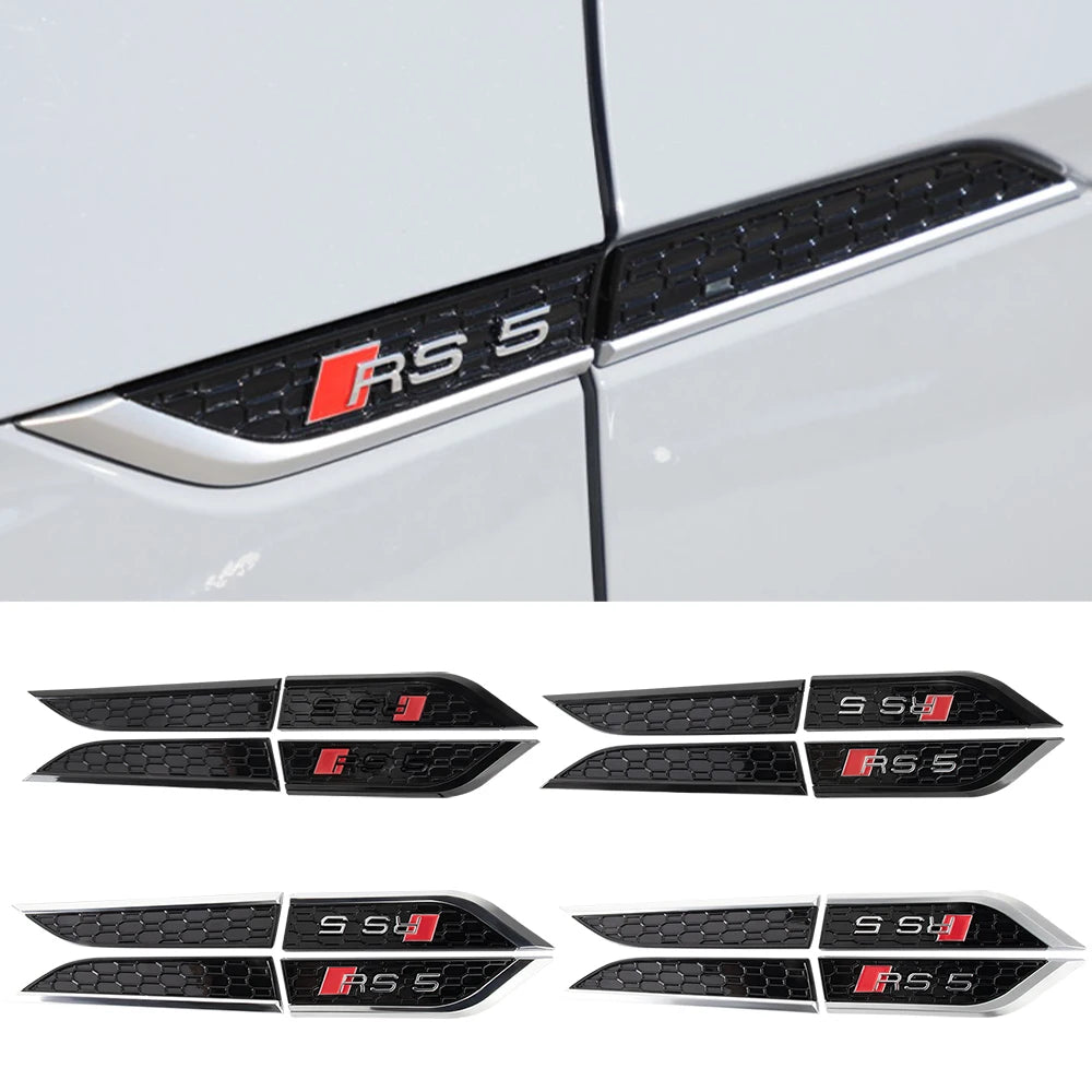 2pcs ABS Fender Emblem Stickers for Audi S-Line S5 RS5 A3 A4 A5 A6 A7