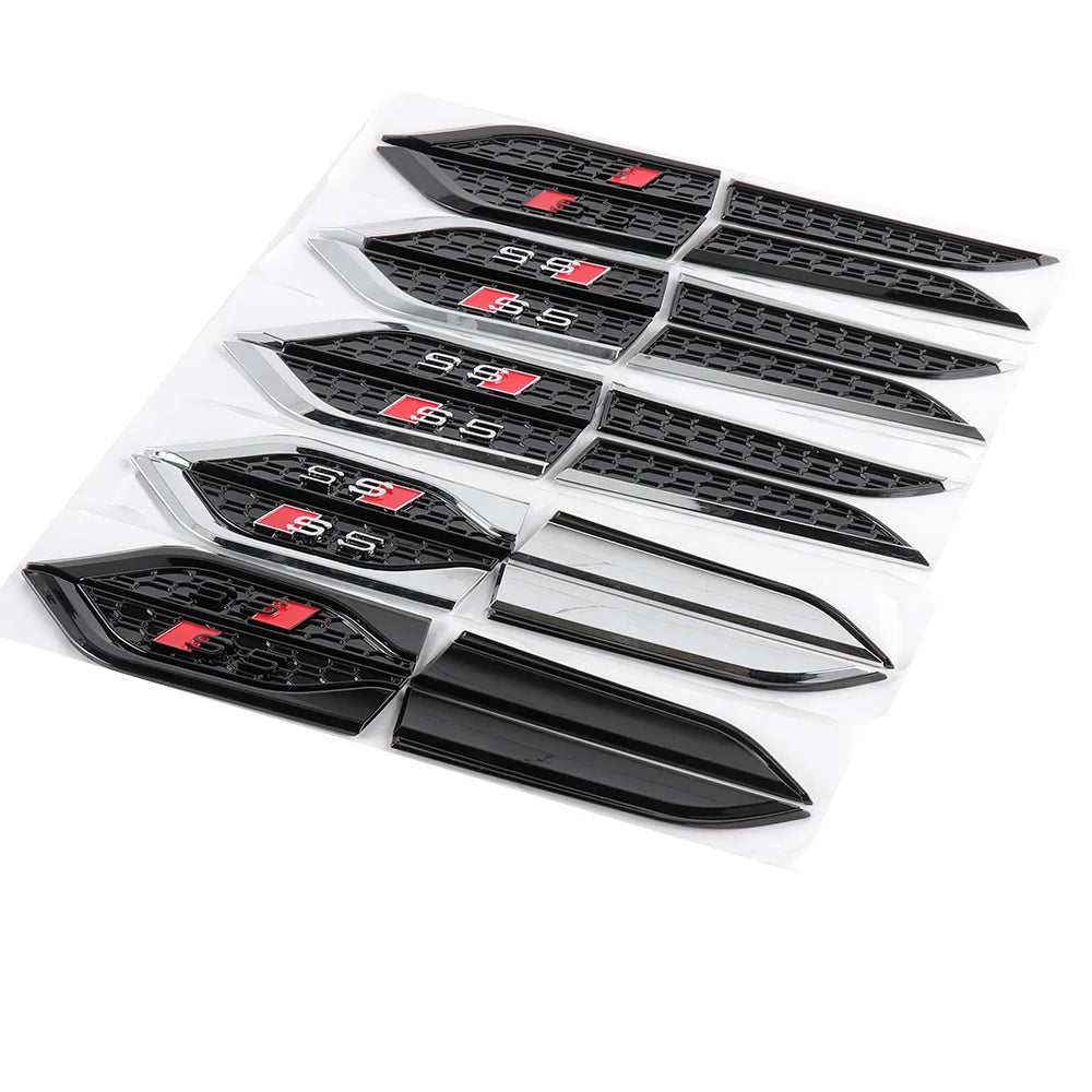 2pcs ABS Fender Emblem Stickers for Audi S-Line S5 RS5 A3 A4 A5 A6 A7