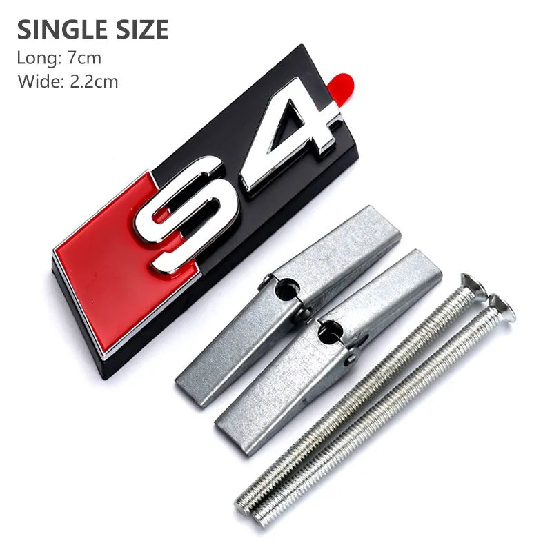 Chrome Black Honeycomb Grille Badge for Audi S Series