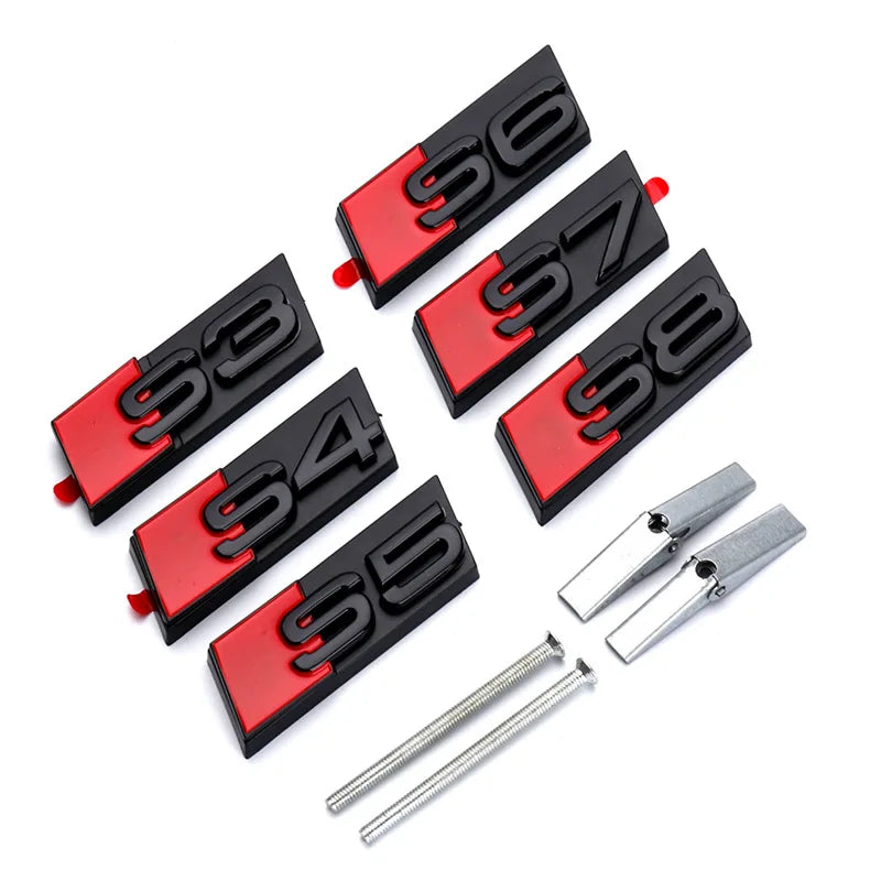 Chrome Black Honeycomb Grille Badge for Audi S Series