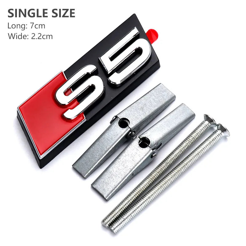 Chrome Black Honeycomb Grille Badge for Audi S Series