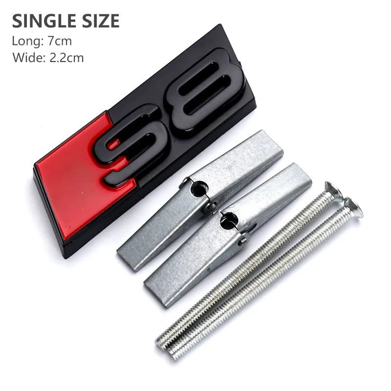 Chrome Black Honeycomb Grille Badge for Audi S Series