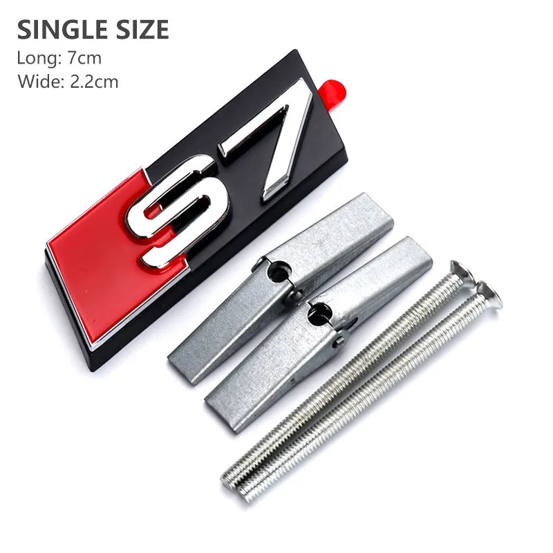 Chrome Black Honeycomb Grille Badge for Audi S Series