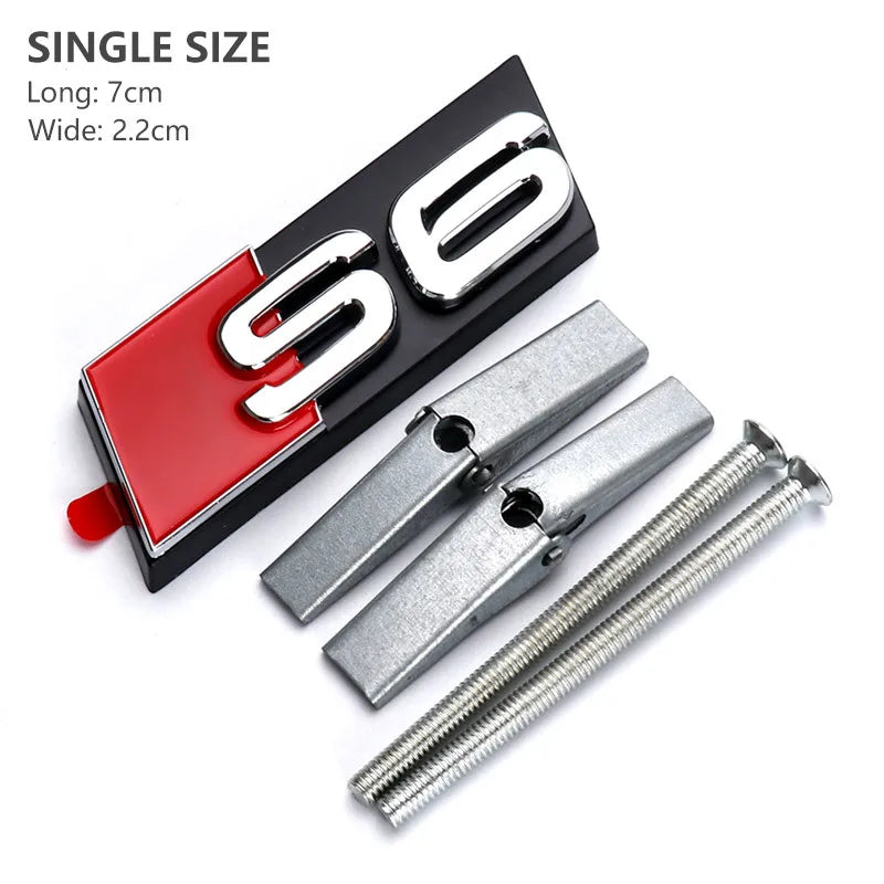 Chrome Black Honeycomb Grille Badge for Audi S Series