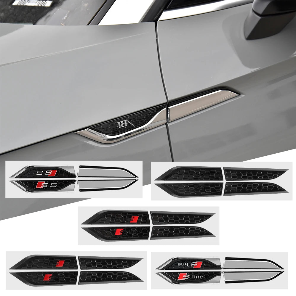 2pcs ABS Fender Emblem Stickers for Audi S-Line S5 RS5 A3 A4 A5 A6 A7