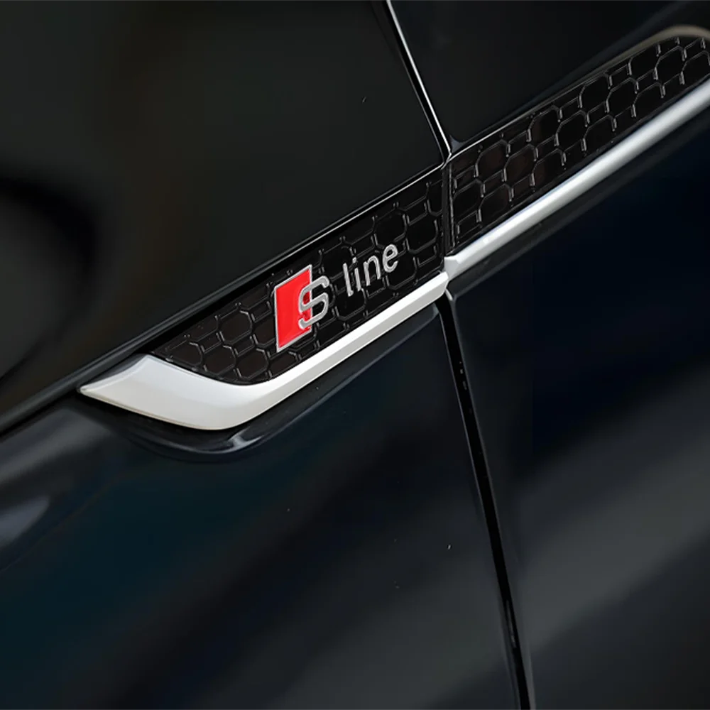 2pcs ABS Fender Emblem Stickers for Audi S-Line S5 RS5 A3 A4 A5 A6 A7