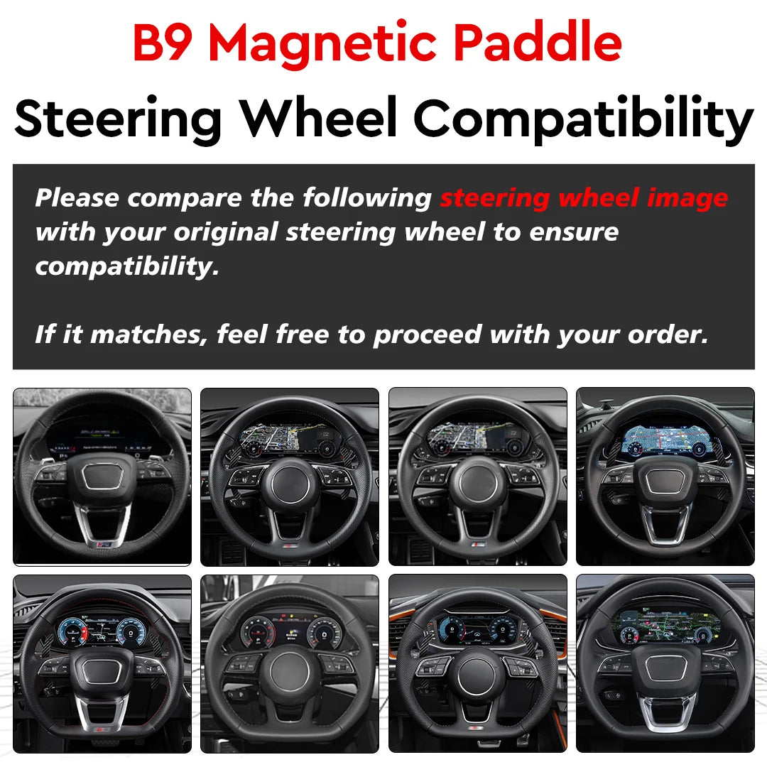 Magnetic Carbon Fiber Paddle Shifters For Audi B8/B8.5/B9/C8