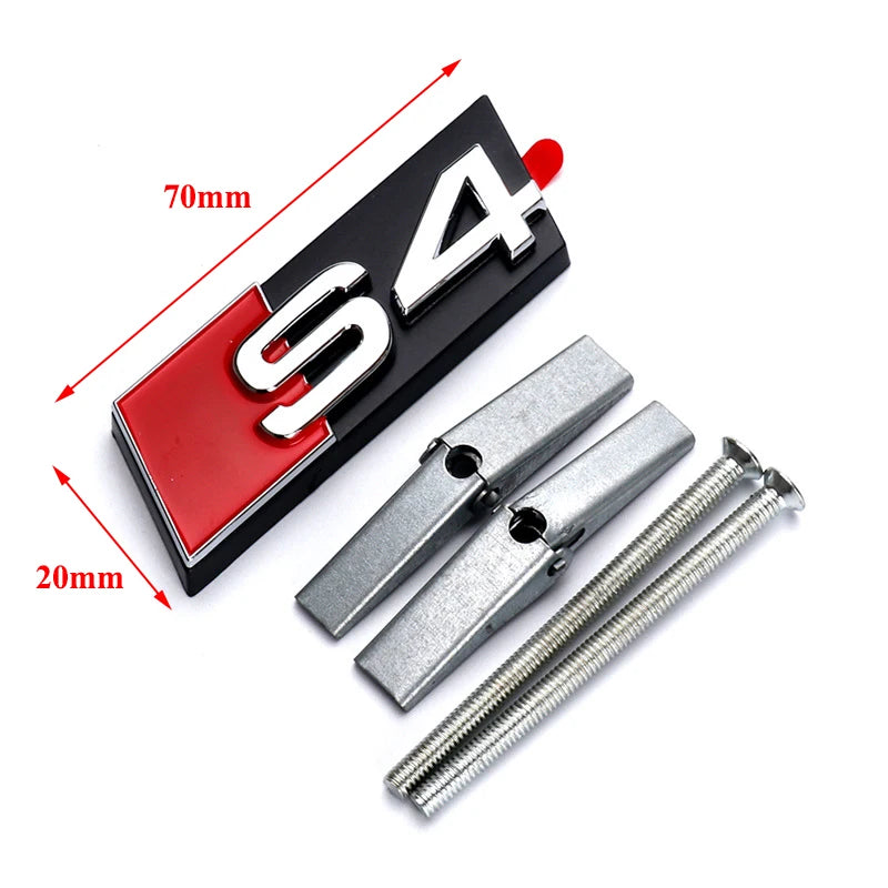 Chrome Black Honeycomb Grille Badge for Audi S Series