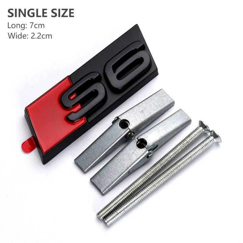 Chrome Black Honeycomb Grille Badge for Audi S Series